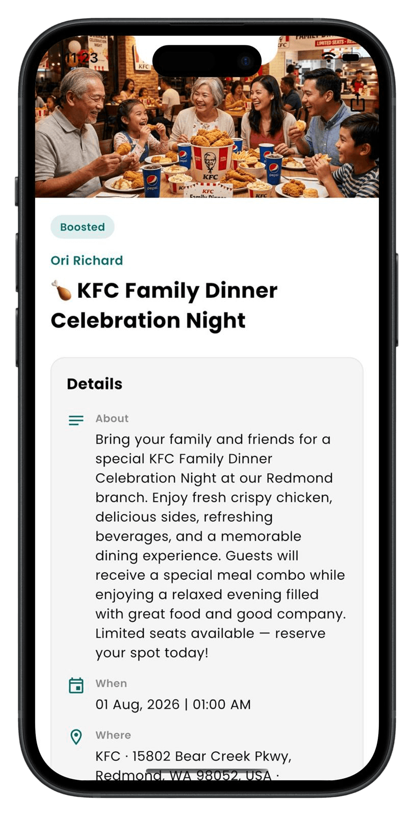Full event details